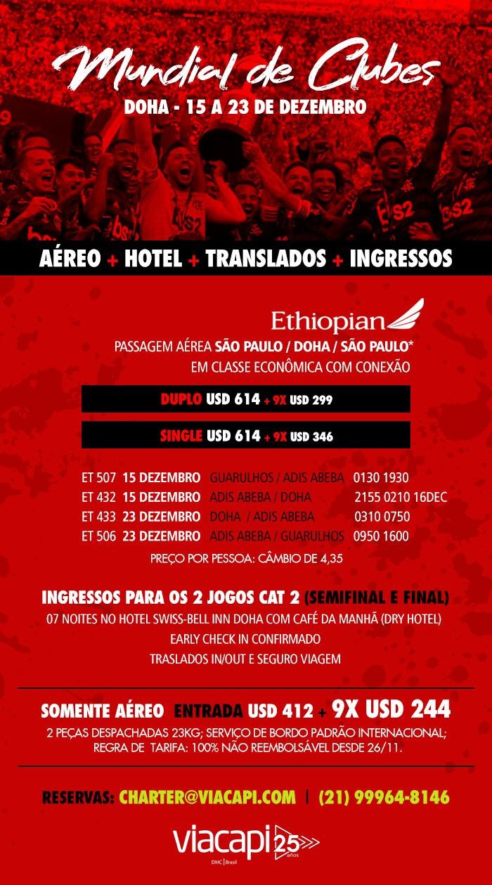 Agência lança pacote com “preços de Black Friday” para ida de rubro-negros ao Mundial