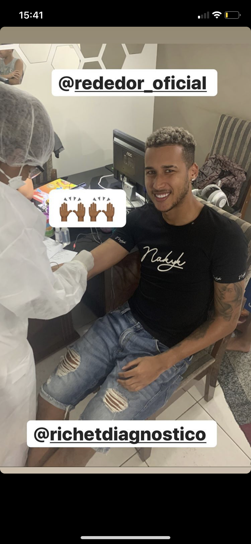 Jogadores do Flamengo usam rede social para compartilhar testagem para COVID-19