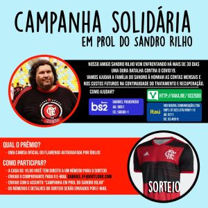 Rubro-negros fazem campanha e sorteiam camisa para ajudar funcionário do Fla que se recupera do coronavírus Rubro-negros fazem campanha e sorteiam camisa para ajudar funcionário do Fla que se recupera do coronavírus